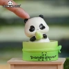Panda Car figurine Shaking Bamboo Car Moving Phone Resin Microscopic World Office Interactive Small figurine details Picture